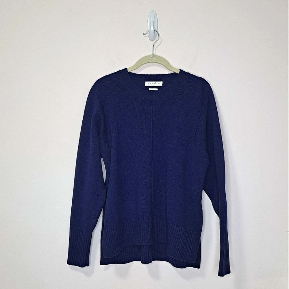 Sandro  Italian wool and cashmere jumper small blue NWOT